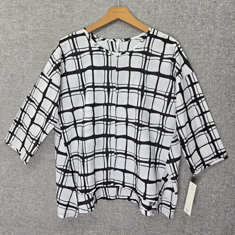 KIYO U.S.A. LAGENLOOK ARTSY BLOUSE, SIZE M, NWT *